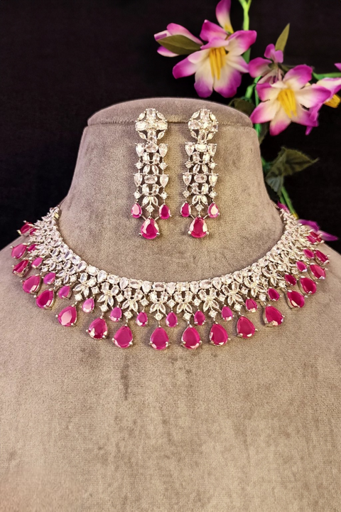 American Diamond Necklace Set (Design 2)