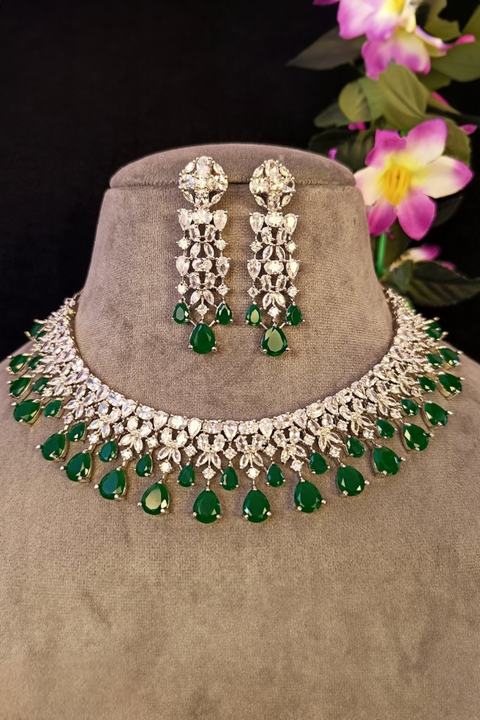 American Diamond Necklace Set (Design 21)