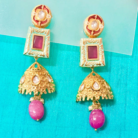 Gold Plated Kundan Earrings