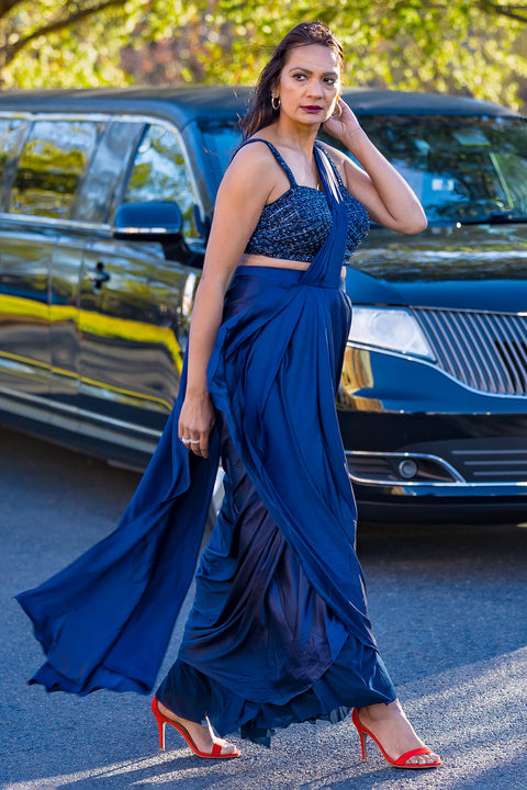 Drapped saree