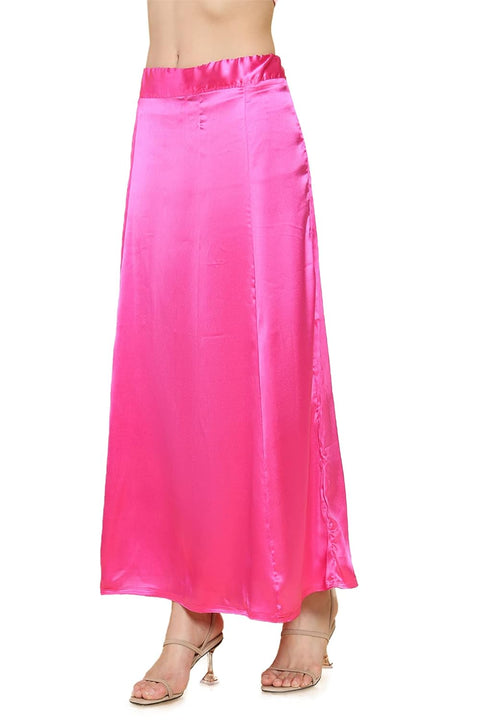 Readymade Petticoats in Pink Color for Saree (Satin)