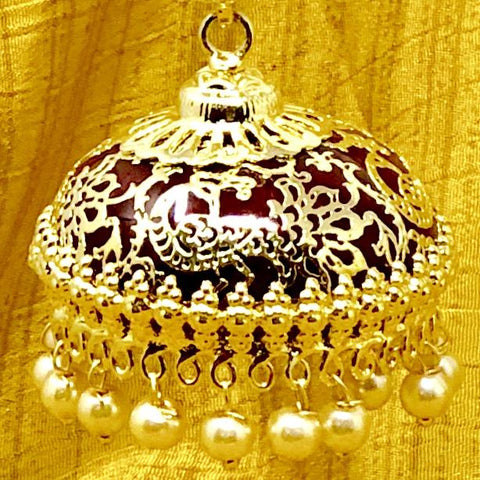 Designer Black Meenakari Gold Jhumki
