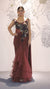 Designer Wine Color Indo Western Gown/ Drape Saree For Party Wear (D41)