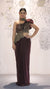 Burgundy Color Embroidered One Side Shoulder Lycra Gown For Party Wear (D51)