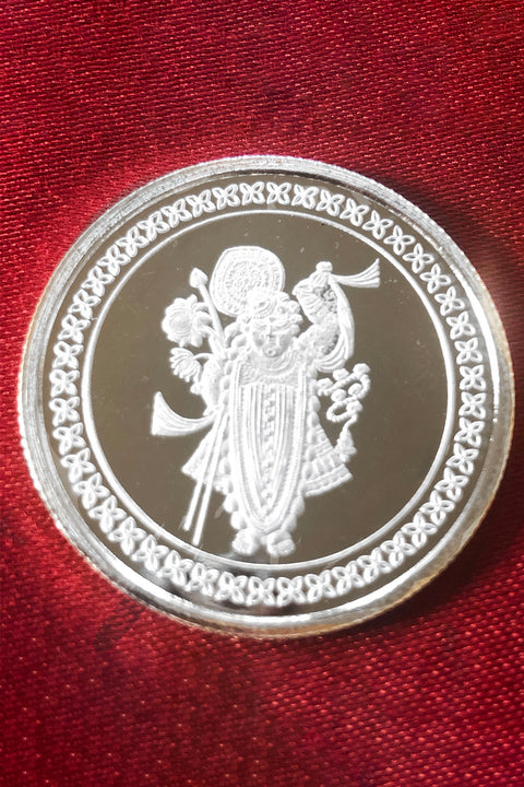 Pure Silver 10 Grams Shrinath ji Coin (Design 3)