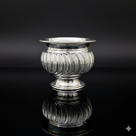 925 Solid Silver Designer Bowl / Cup / Sweet Bowl (Design 23)