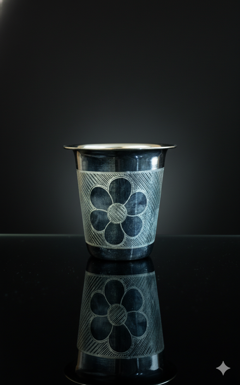 Designer Pure 925 Solid Silver Glass (D41)