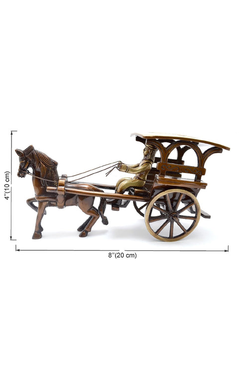Brass European Horse Carriage Showpiece, Standard, Multicolour, Pack of 1(Design 84)