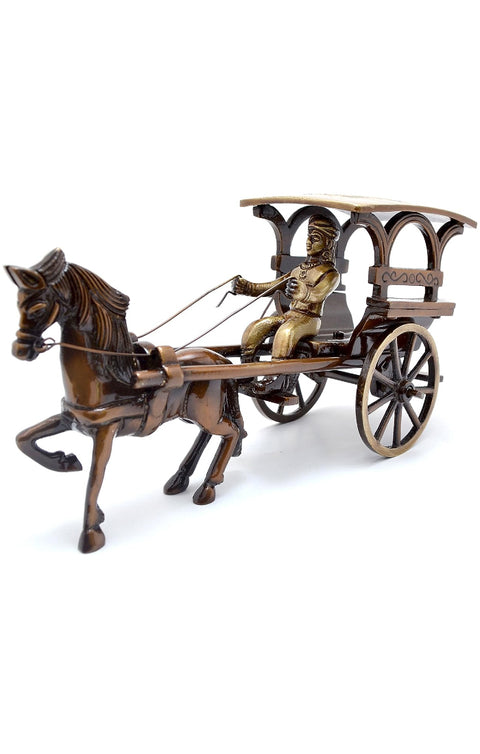 Brass European Horse Carriage Showpiece, Standard, Multicolour, Pack of 1(Design 84)