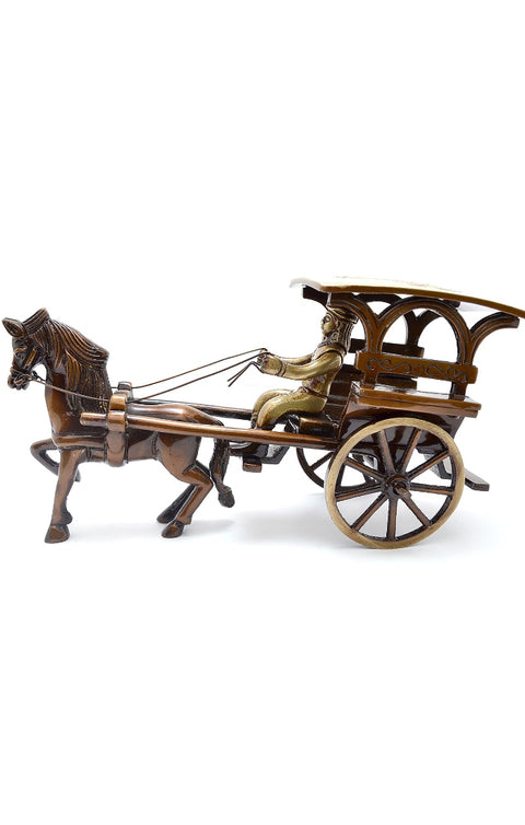 Brass European Horse Carriage Showpiece, Standard, Multicolour, Pack of 1(Design 84)