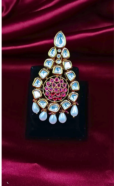 Premium Gold Plated Royal Kundan Kalangi for Groom (D6)