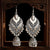 Retro White Exotic Drops of Love Nepal Birdcage Bell Pendant Earrings
