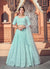 Designer Sky Blue Color Bridesmaid Georgette Thread With Sequins Embroidered Lehenga Choli(D216)