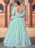 Designer Sky Blue Color Bridesmaid Georgette Thread With Sequins Embroidered Lehenga Choli(D216)