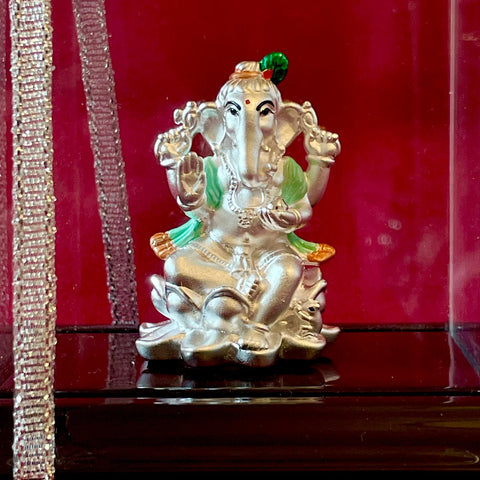999 Pure Silver Rectangular Ganesh Idol
