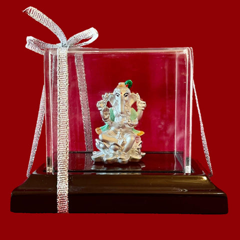 999 Pure Silver Rectangular Ganesh Idol