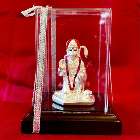 999 Pure  Silver Square Shaped Hanuman Ji Idol