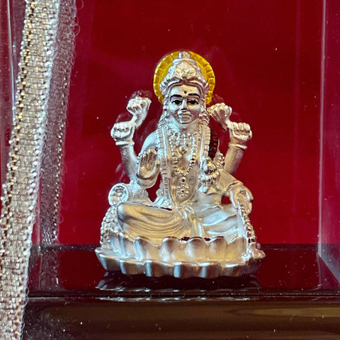 999 Pure Silver Rectangular Exclusive Goddess Lakshmi Idol