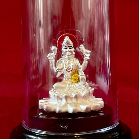 999 Pure Silver Circular Goddess Lakshmi Idol