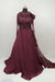 Designer Wine Color Gown With Beautiful Sequence Work For Women (D2)