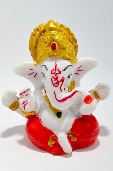 Lord Ganesha Ganesh Ganpati Car Dashboard Idol Hindu Figurine Showpiece Sculpture Decorative (Design 157)