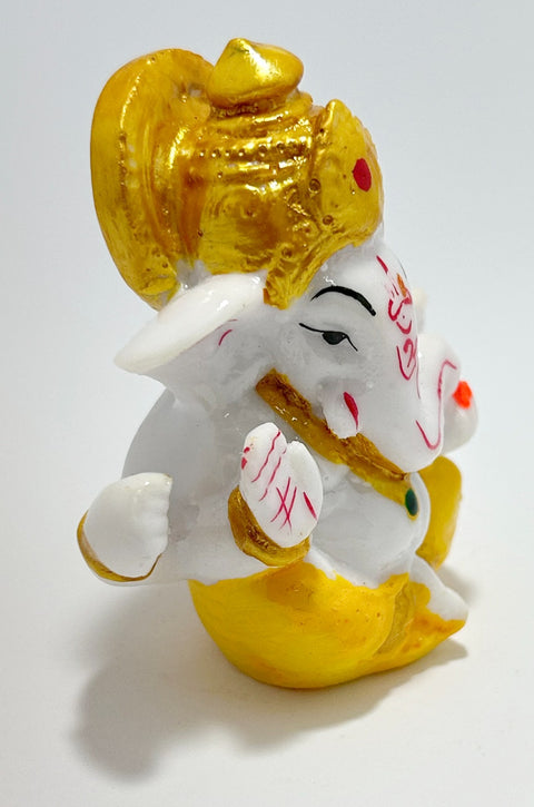 Lord Ganesha Ganesh Ganpati Car Dashboard Idol Hindu Figurine Showpiece Sculpture Decorative (Design 172)