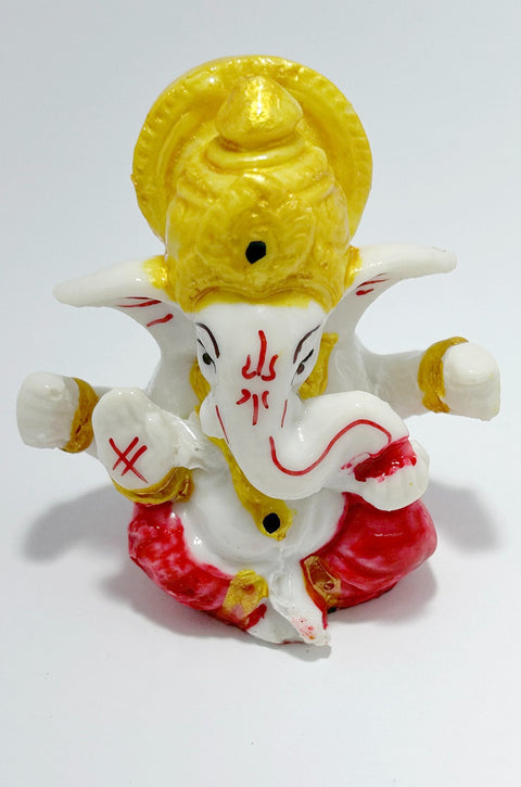 Lord Ganesha Ganesh Ganpati Car Dashboard Idol Hindu Figurine Showpiece Sculpture Decorative (Design 157)