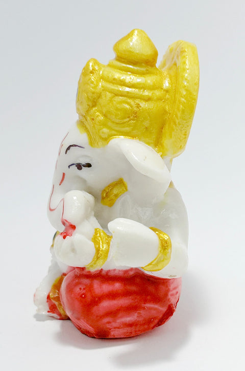 Lord Ganesha Ganesh Ganpati Car Dashboard Idol Hindu Figurine Showpiece Sculpture Decorative (Design 157)