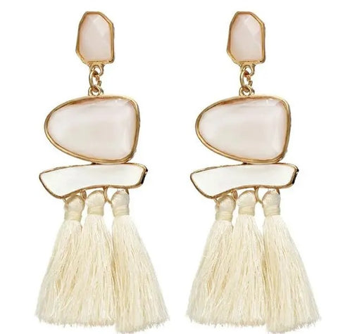 Ethnic Statement Tassel Drop Earrings (Design 776)