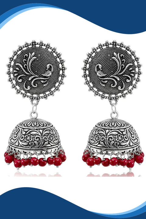 Round Oxidized Designer Jhumki