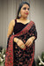 Traditional Saree Embroidered Georgette In Black Handwork (D722)
