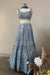 Denim Blue Sequins Embroidered Lehenga Set For Party Wear (D358)