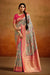 Light Pink Kalamkari Banarasi Silk Jacquard Woven With Digital Print Saree With Blouse (D739)