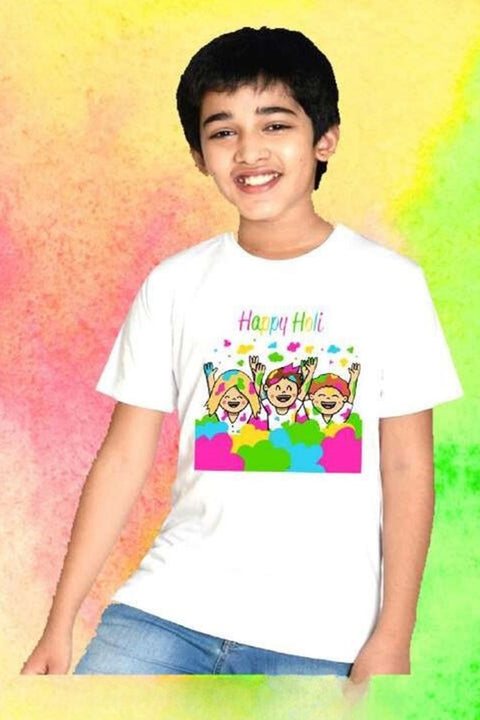 Holi Designs Happy Holi tshirt for Boys and Girls (D4)