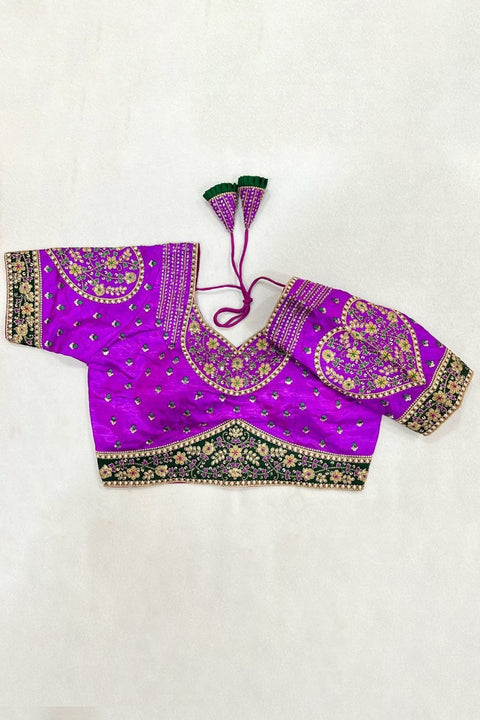 Purple Color Rajwadi Wedding Blouse (D1734)
