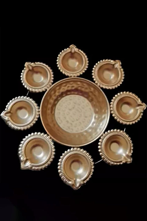 Urli Bowl for Home Decor Decorative Diya Flower Shape Diwali Decoration Items (Design 182)