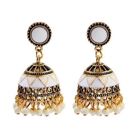 Ethnic Classical Colorful Beads Earrings with Jhumki (E831)