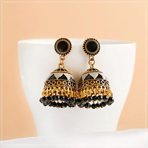 Ethnic Classical Colorful Beads Earrings with Jhumki (E831)