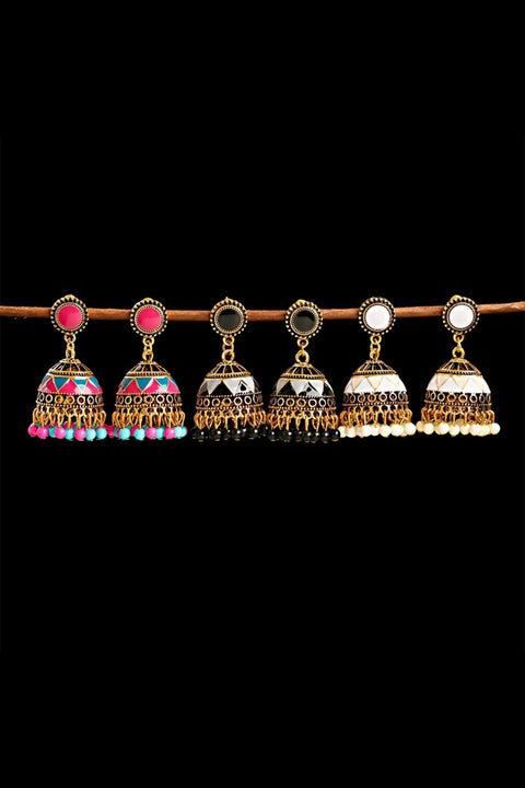 Ethnic Classical Colorful Beads Earrings with Jhumki (E831)