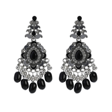 German Silver Oxidised Earrings For Women and Girls (E837)