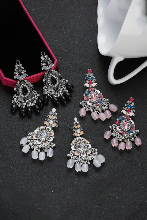German Silver Oxidised Earrings For Women and Girls (E880)