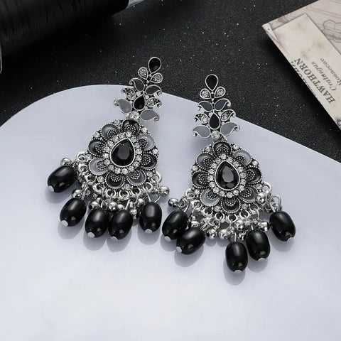 German Silver Oxidised Earrings For Women and Girls (E837)