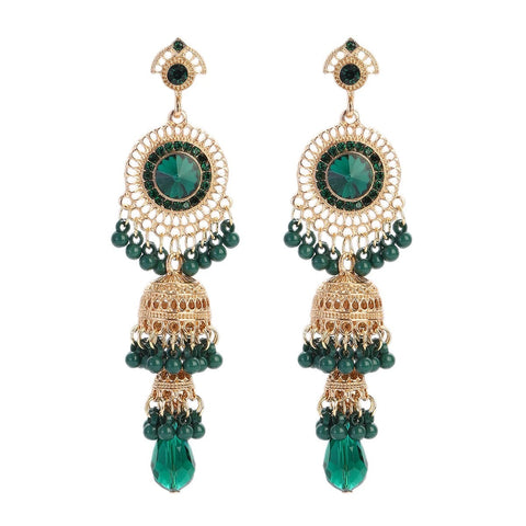 Faux Pearl Decor Jhumka Drop Earrings (E839)