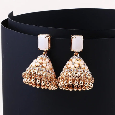 Crystal Zircon Square Opal Dangle Earrings for Women (E846)
