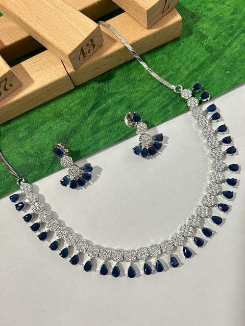 American Diamond and Semi-Precious Designer Necklace Set