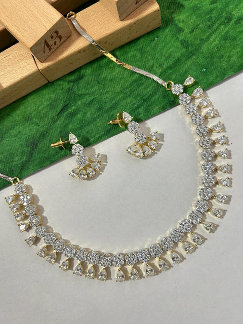 American Diamond and Semi-Precious Designer Necklace Set