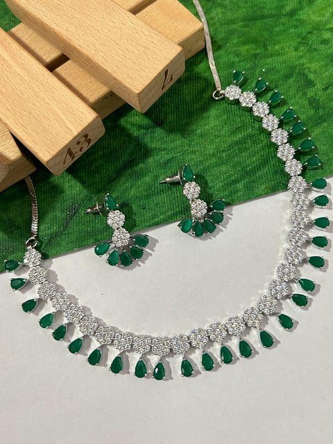 American Diamond and Semi-Precious Designer Necklace Set