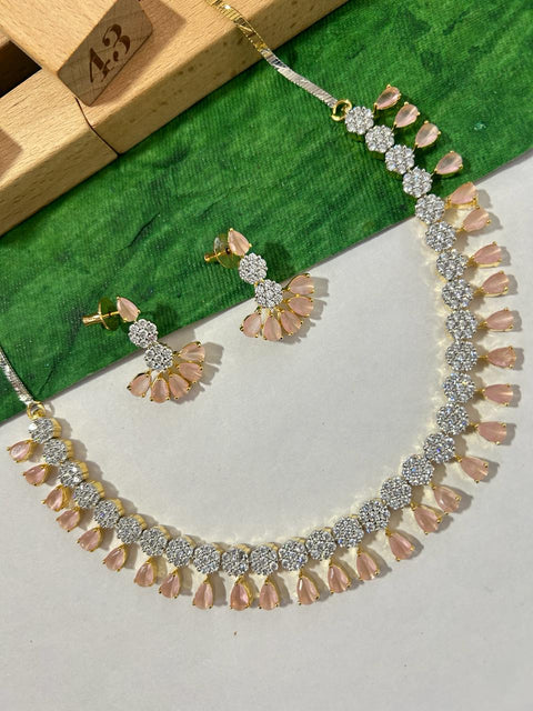 American Diamond and Semi-Precious Designer Necklace Set