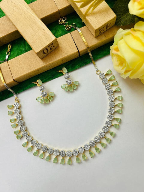 American Diamond and Semi-Precious Designer Necklace Set