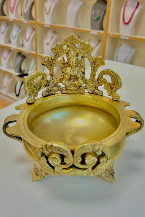 Brass Lakshmi Urli ,Showpiece, Home Decor,Brass Urli for Corner Table (Design 186)
